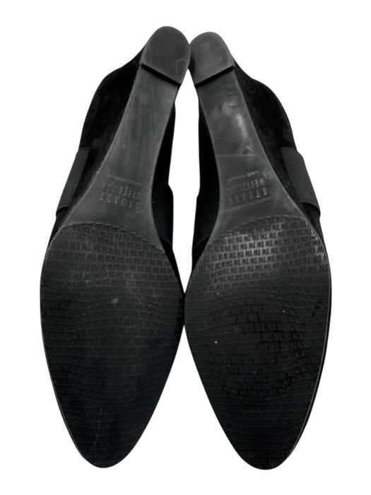 Stuart Weitzman Shoe Size 8.5 Black Suede Elastic Wedge Ankle Vintage Booties Black / 8.5