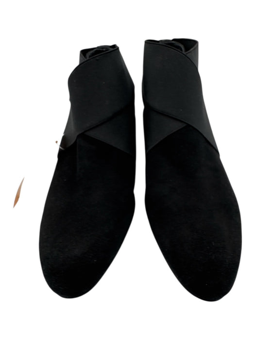 Stuart Weitzman Shoe Size 8.5 Black Suede Elastic Wedge Ankle Vintage Booties Black / 8.5