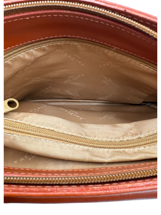 Frederic Paris Tan Leather Coated Top Handle Flap Bag Tan / Small