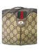 Gucci Brown & Beige Leather & Canvas GG Supreme Bag Brown & Beige / S