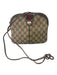 Gucci Brown & Beige Leather & Canvas GG Supreme Bag Brown & Beige / S