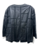 Lafayette 148 Size 16 Black Leather Grossgrain ribbon Paneled Open Front Jacket Black / 16