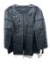 Lafayette 148 Size 16 Black Leather Grossgrain ribbon Paneled Open Front Jacket Black / 16