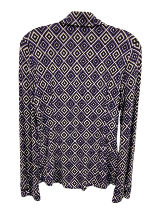 Prada Size Est XS/S Purple, White, Black Missing Fabric Tag Long Sleeve Top Purple, White, Black / Est XS/S