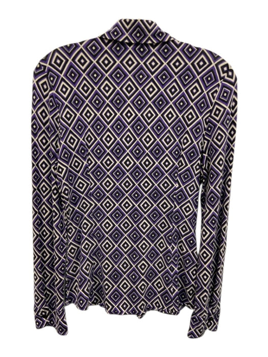 Prada Size Est XS/S Purple, White, Black Missing Fabric Tag Long Sleeve Top Purple, White, Black / Est XS/S