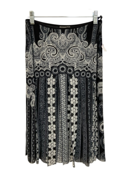 Vivienne Tam Size 0 Black & White Nylon All Over Print Elastic Waist Skirt Black & White / 0