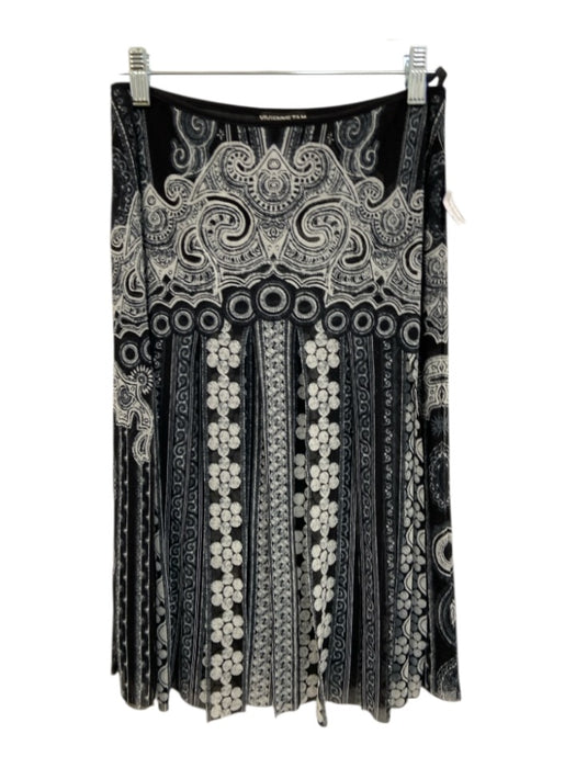 Vivienne Tam Size 0 Black & White Nylon All Over Print Elastic Waist Skirt Black & White / 0