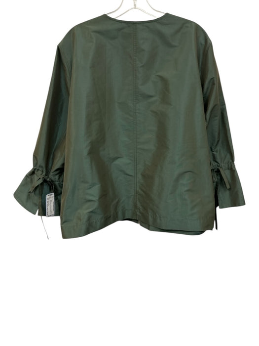 Lafayette 148 Size Est. Size Large Teal Green Polyester Metallic Zipper Jacket Teal Green / Est. Size Large