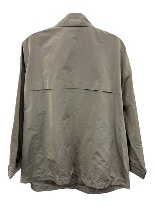 Lafayette 148 Size Large Gray Polyester Metallic Zipper Long Sleeve Jacket Gray / Large