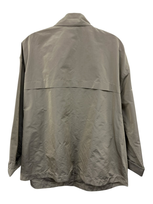 Lafayette 148 Size Large Gray Polyester Metallic Zipper Long Sleeve Jacket Gray / Large