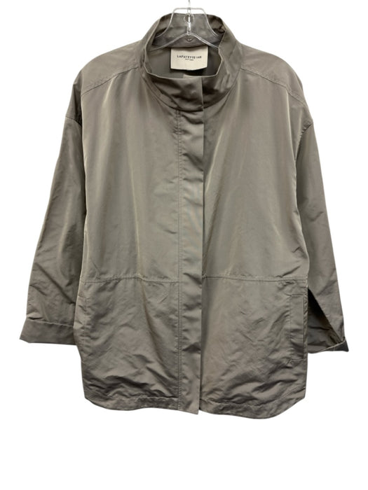 Lafayette 148 Size Large Gray Polyester Metallic Zipper Long Sleeve Jacket Gray / Large