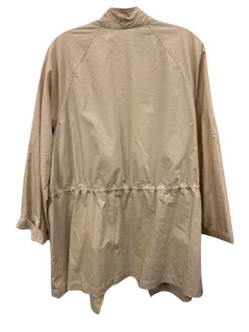 Lafayette 148 Size Est L/XL Khaki Cotton Blend Open Front Long Sleeve Jacket Khaki / Est L/XL