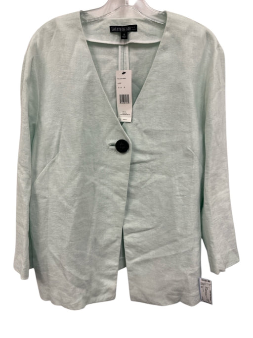 Lafayette 148 Size 16 Light Mint Green Linen 1 Button Long Sleeve Jacket Light Mint Green / 16