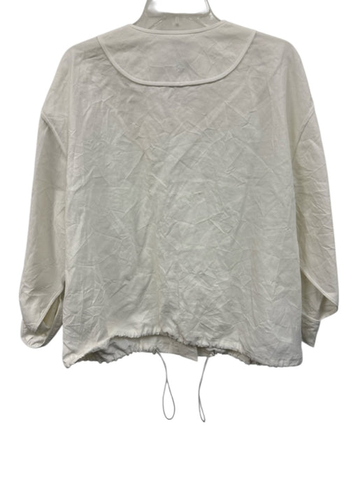 Lafayette 148 Size Est L/XL Off White Linen Open Front Long Sleeve Zipper Jacket Off White / Est L/XL