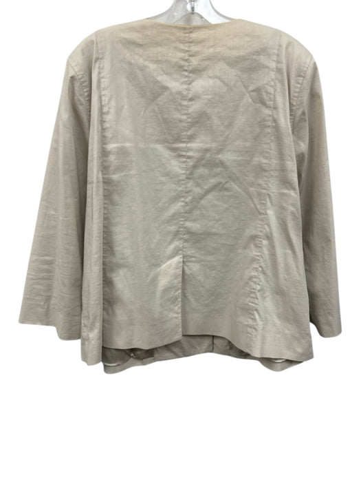 Eileen Fisher Size Est. Size: XL Light Khaki Ramie Blend Zip Up Jacket Light Khaki / Est. Size: XL