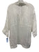 Lafayette 148 Size L/XL White Ramie Blend V Neck Long Sleeve Top White / L/XL