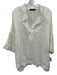 Lafayette 148 Size L/XL White Ramie Blend V Neck Long Sleeve Top White / L/XL