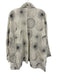 Square Size 3/Large Cream & Black Cotton Abstract Buttons Sheer Jacket Jacket Cream & Black / 3/Large