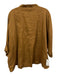 Amelline Size XXL Brown Linen Elastic Waist Button Down Long Sleeve Pant Set Brown / XXL