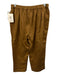 Amelline Size XXL Brown Linen Elastic Waist Button Down Long Sleeve Pant Set Brown / XXL