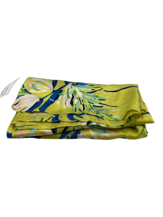Echo Green & Blue Print Silk Abstract Floral Skinny scarf Green & Blue Print