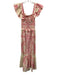 Sea New York Size S Cream White & Pink Cotton & Linen Abstract Print Dress Cream White & Pink / S