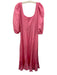 Loeffler Randall Size 6 Pink Viscose & Linen 3/4 Balloon Sleeve Paneled Dress Pink / 6