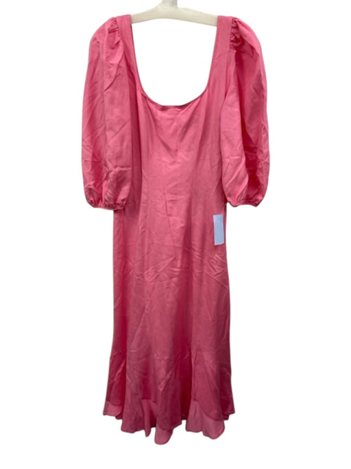 Loeffler Randall Size 6 Pink Viscose & Linen 3/4 Balloon Sleeve Paneled Dress Pink / 6