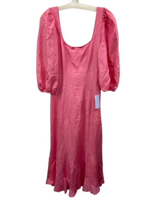 Loeffler Randall Size 6 Pink Viscose & Linen 3/4 Balloon Sleeve Paneled Dress Pink / 6