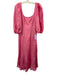 Loeffler Randall Size 6 Pink Viscose & Linen 3/4 Balloon Sleeve Paneled Dress Pink / 6