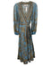 Zimmermann Size 1 Blue, Beige & Brown Cotton Paisley Long Balloon Sleeve Dress Blue, Beige & Brown / 1