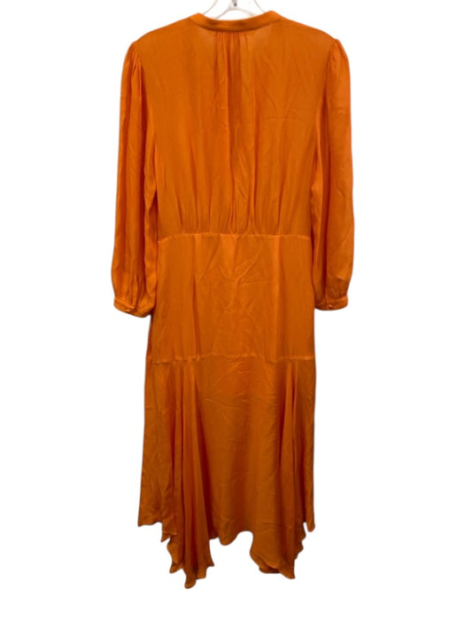 Veronica Beard Size 6 Orange Silk Blend 3/4 Balloon Sleeve Button Front Dress Orange / 6