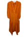 Veronica Beard Size 6 Orange Silk Blend 3/4 Balloon Sleeve Button Front Dress Orange / 6