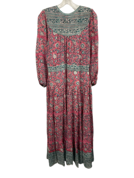 Bell by Alicia Bell Size S Pink, Aqua, White Silk & Cotton Lace Detail Dress Pink, Aqua, White / S