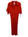 Shona Joy Size M Red Orange Cotton Knit Short Sleeve Collared V Neck Dress Red Orange / M