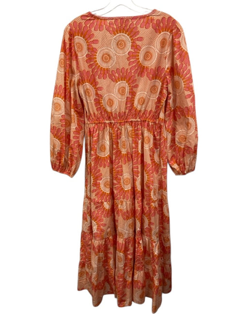 Figue Size S Orange, Pink & White Cotton Abstract Floral Cutout detail Dress Orange, Pink & White / S