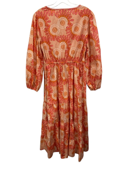 Figue Size S Orange, Pink & White Cotton Abstract Floral Cutout detail Dress Orange, Pink & White / S
