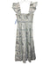 Hill House Size M White, Blue & Multi Cotton Grid Print Botanical Dress White, Blue & Multi / M