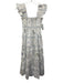 Hill House Size M White, Blue & Multi Cotton Grid Print Botanical Dress White, Blue & Multi / M