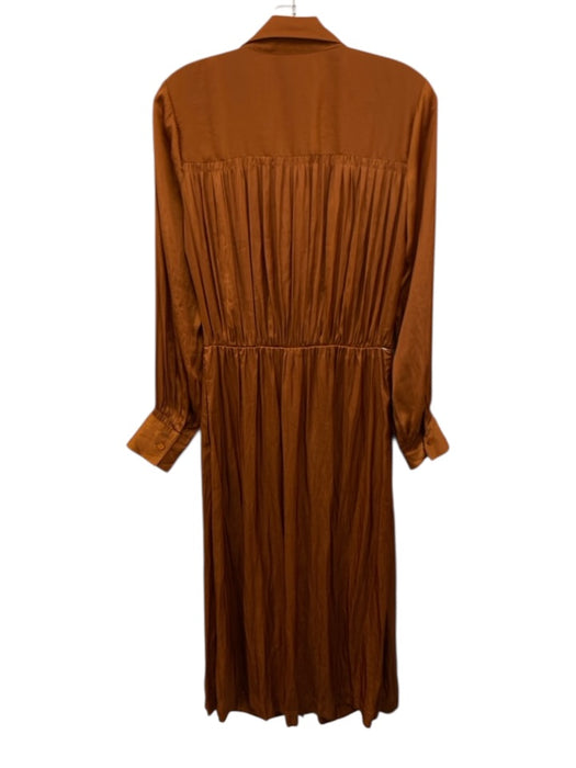 Brochu Walker Size S Burnt Orange Polyester Satin Long Balloon Sleeve Dress Burnt Orange / S