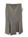 Tibi Size 6 Light Gray Polyester Blend Paneled Pocketed Flap Detail Midi Skirt Light Gray / 6