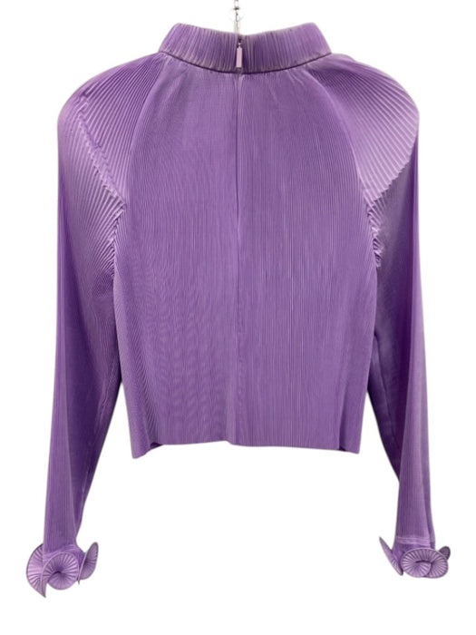 Tibi Size M Lilac Purple Polyester Accordion Pleats Long Sleeve high neck Top Lilac Purple / M