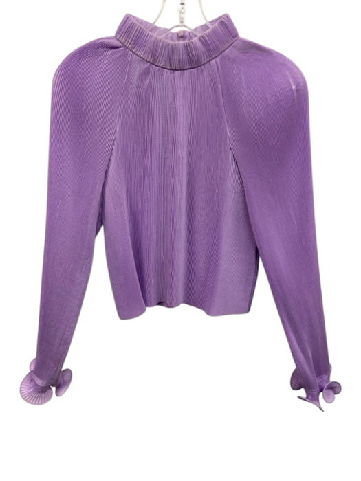 Tibi Size M Lilac Purple Polyester Accordion Pleats Long Sleeve high neck Top Lilac Purple / M