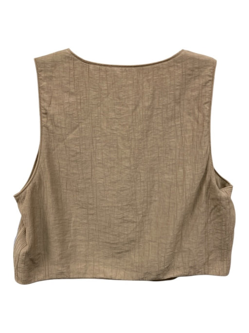 Zara Size M Beige Viscose Blend Sleeveless Scrunch Tie Front Maxi Skirt Set Beige / M