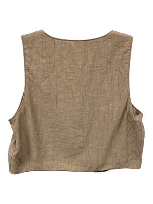 Zara Size M Beige Viscose Blend Sleeveless Scrunch Tie Front Maxi Skirt Set Beige / M