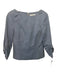 Tibi Size 4 Light Blue Cotton Back Zip Long Sleeve Round Neck Paneled Top Light Blue / 4