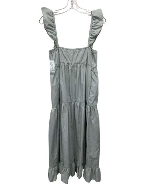 En Saison Size XS Green Polyester & Cotton Button Up Cap Sleeve Dress Green / XS