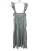 En Saison Size XS Green Polyester & Cotton Button Up Cap Sleeve Dress Green / XS