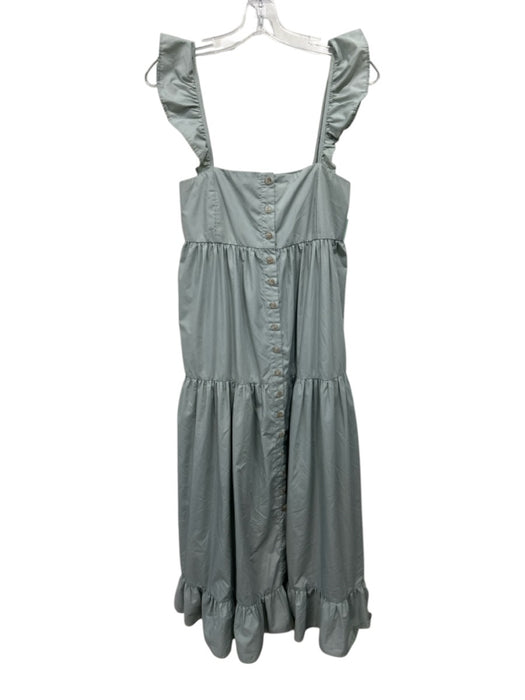 En Saison Size XS Green Polyester & Cotton Button Up Cap Sleeve Dress Green / XS