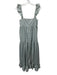 En Saison Size XS Green Polyester & Cotton Button Up Cap Sleeve Dress Green / XS